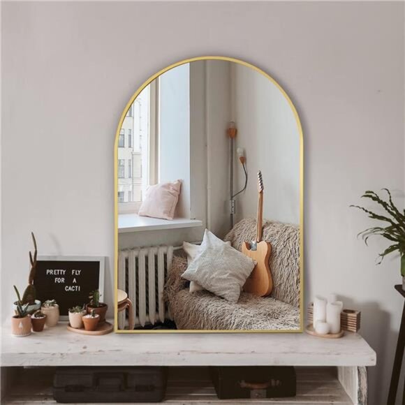 Arched Wall Mirror for Bathroom,Mirrors for Wall,24''x36'',Vanity Mirror - Picture 1 of 7